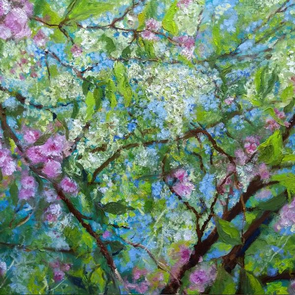 Blühende Bäume Ölbild Martyna Faupel