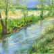 Fluss im Grünen Ölgemälde